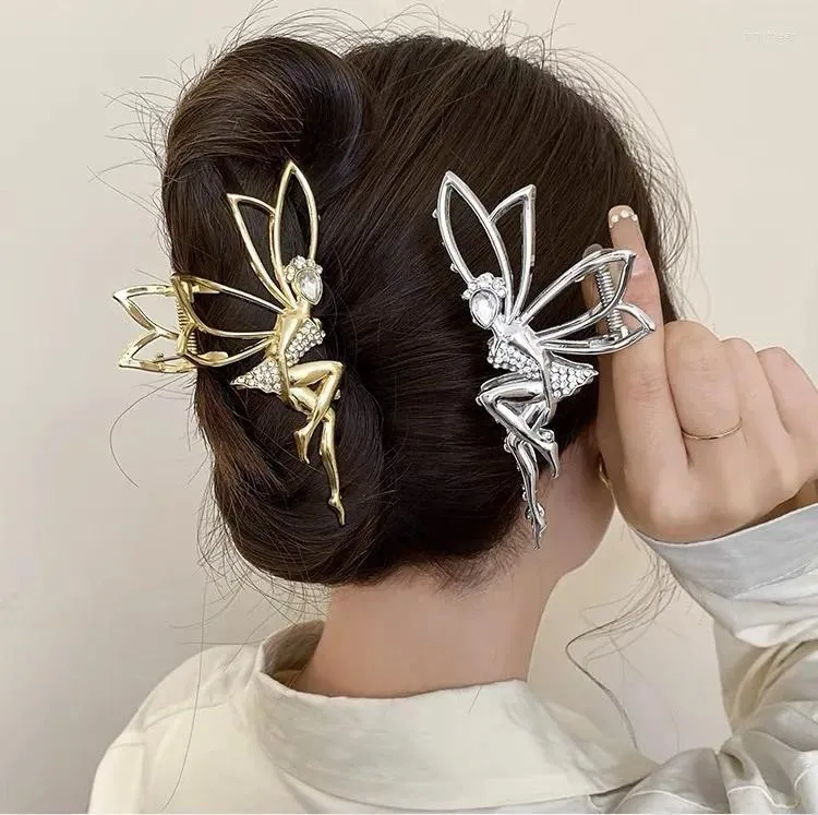 Hårklipp strassel älg Metal Claw for Women Crab Clip Hairpin Crystal Pearl Accessories Shiny Barrette Pannbandsmycken gåvor