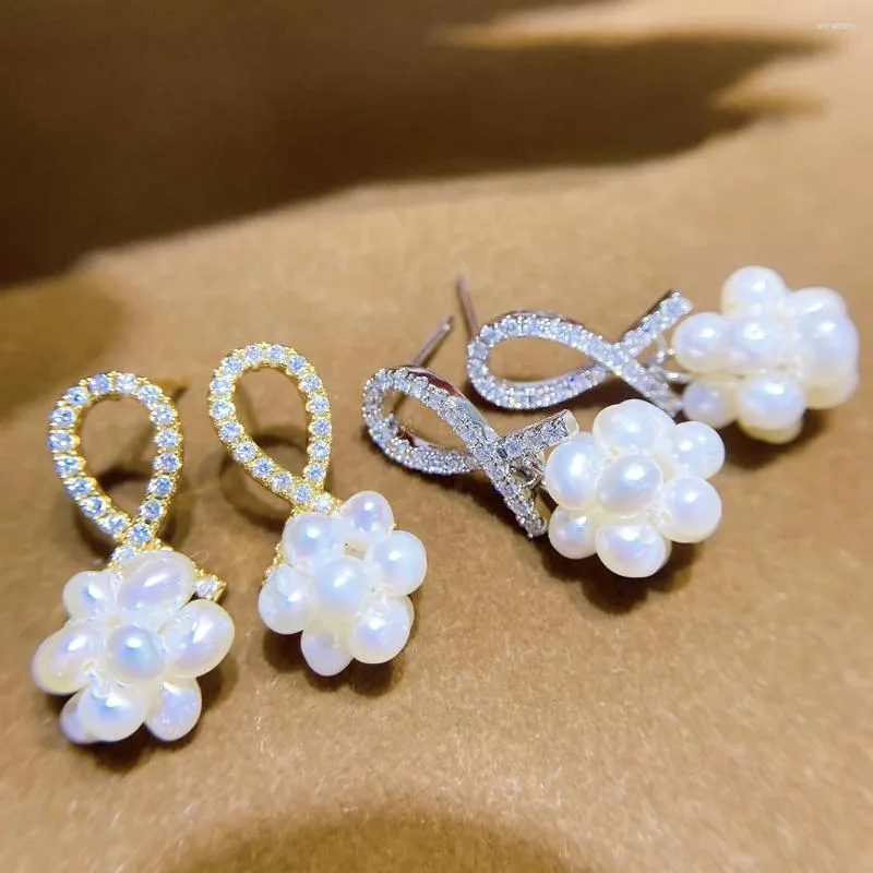 Stud Earrings Vintage Design Natural Pearl 3-4mm Mini Women Handmade Jewelry