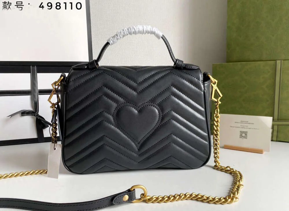 Oryginalne wysokiej jakości laviness kobiety Marmont Lady Messenger Bags Love Heart V Wave Wzorka Torka Zachowa skórzana torba na ramię czerwone torebki motyla Torebka YT5