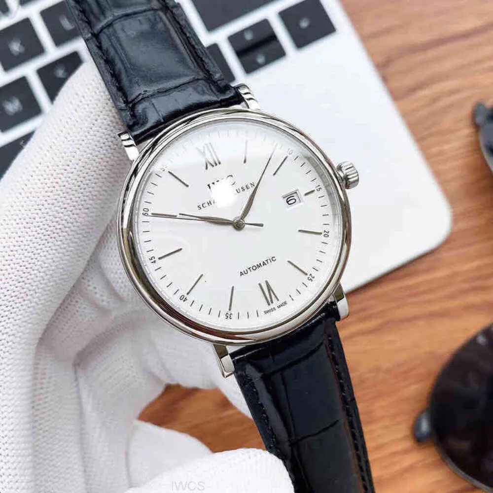 IWC Style Luxury Men s Mechanical Leather Watch 40mm Pilot Portuguese Superclone