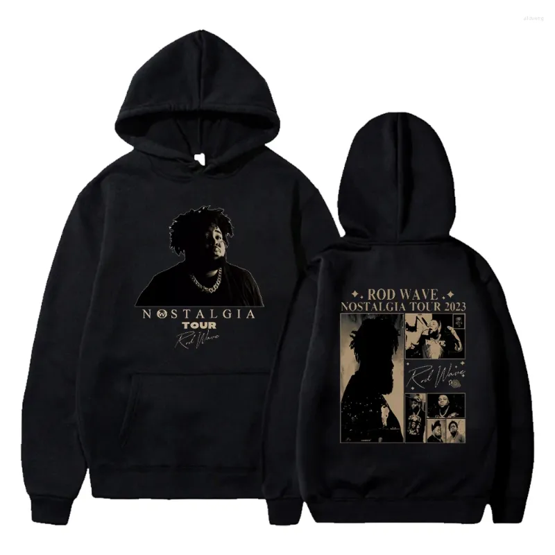 Herr hoodies Rod Wave Merch 2023 Nostalgia Tour Hoodie unisex långärmad streetwear kvinnor män huva tröja hiphopkläder