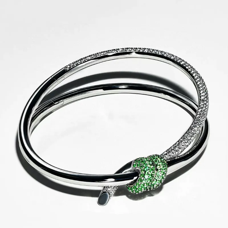 DUPE -märke av högsta kvalitet Rhinestone Knot Bangle For Women Charm Armband Hot Sale smycken