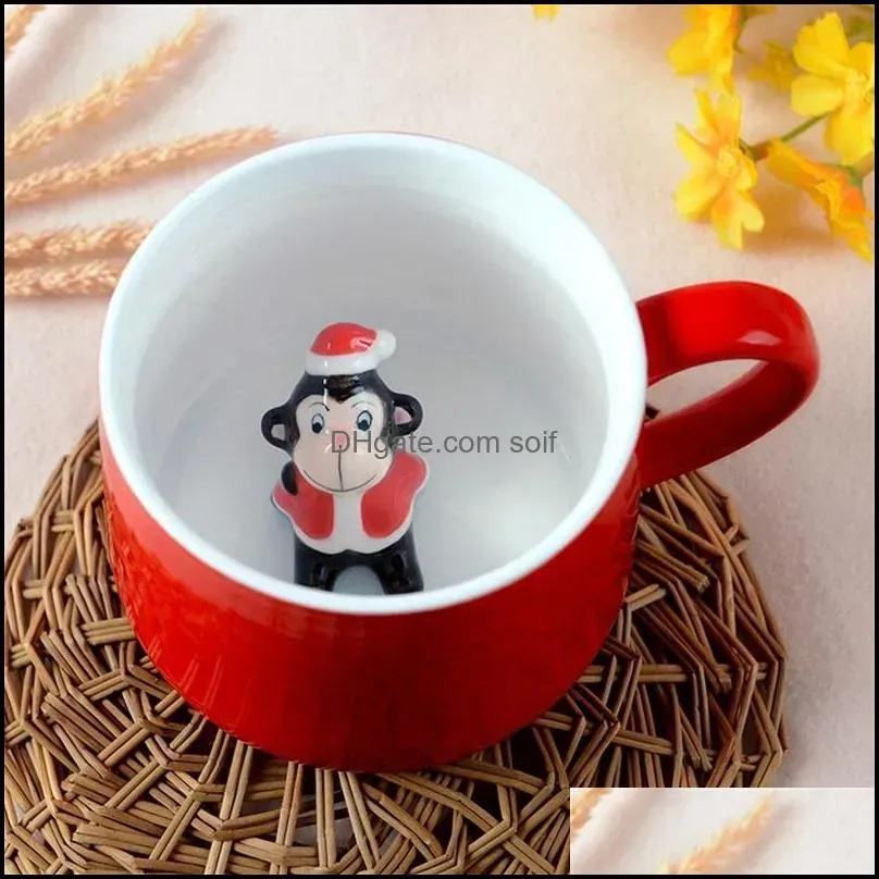 3d lovely coffee mug heat resisting cartoon animal ceramic cup christmas gift many styles 11lv c r