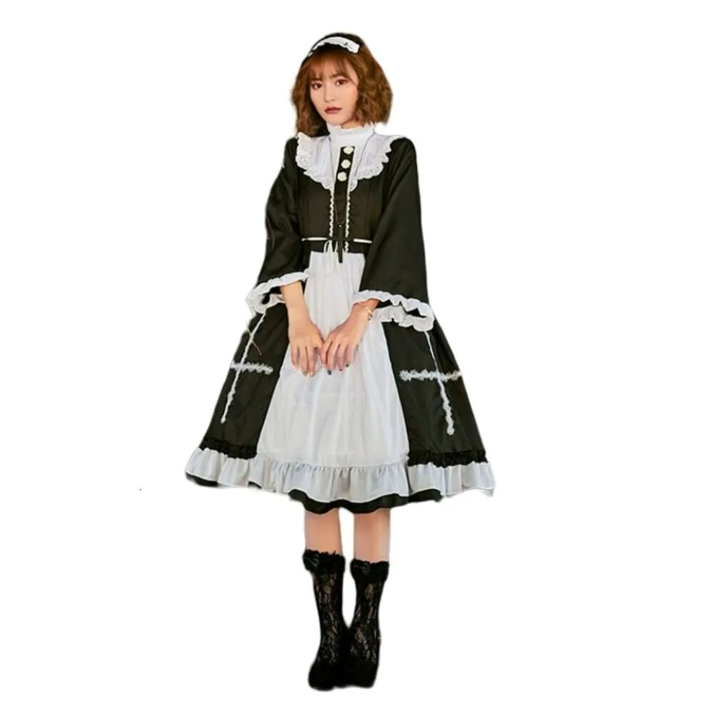 Halloween kostym kvinnor designer cosplay kostym halloween kostym nun maid lolita klänning korsa puffy klänning lolita liten häxklänning