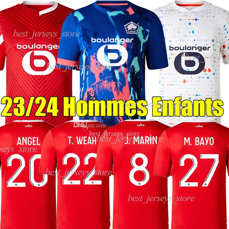 2023 LOSC LILLI 4th ​​piłka nożna 2024 J David Fonte Angel Andre Andre Gomes 23/24 Lille Olympique Jikone Jikone Cabella T.Weah L.arujo Maillot de Football Shirt Men Kids Kit Kit Kit Kit Kit Kit Kit Kid