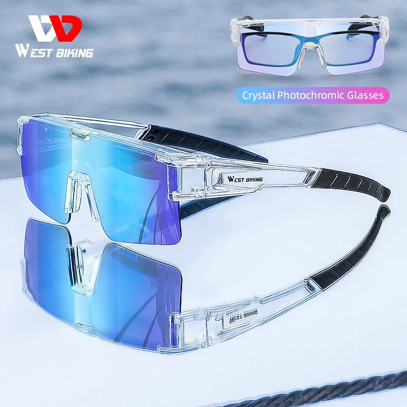 Óculos de sol ao ar livre WEST BIKING Myopic Polarized Square Sunglasses Homens Pochromic Cycling Fit Over Glasses Driving Pesca UV400 Óculos de bicicleta 231023