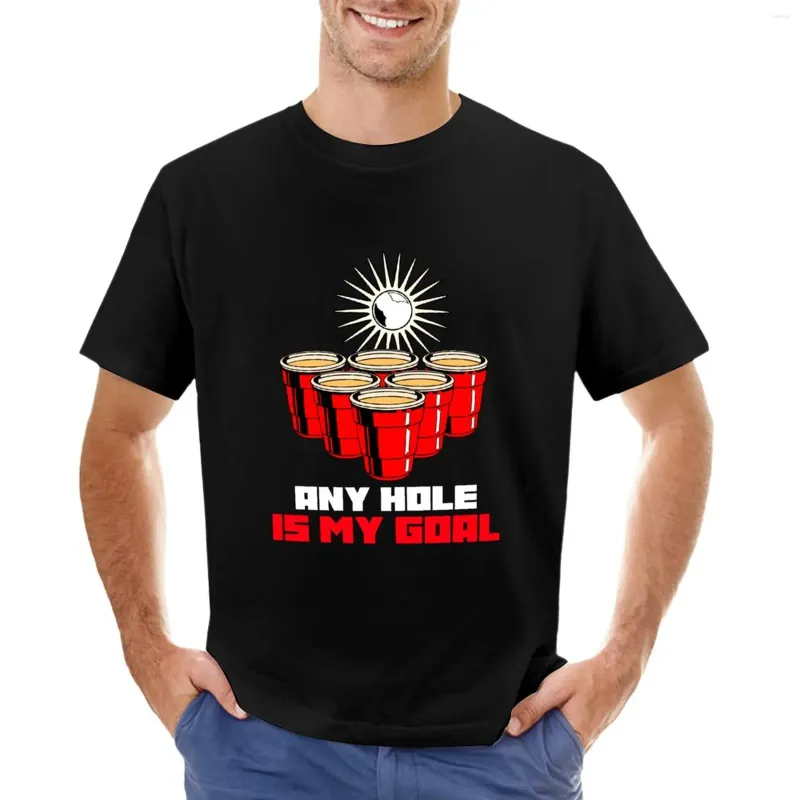 Herrpolos vilket hål som helst är mitt mål ölpong roliga dricksfest-t-shirt för en pojkträningskjortor män