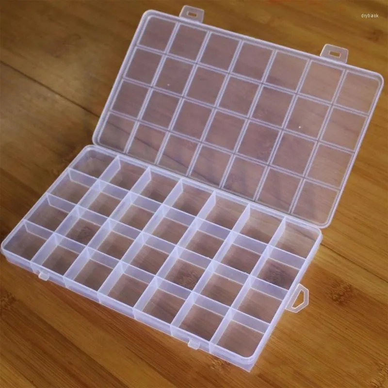 Jewelry Pouches Large Plastic Box 28 Compartments Container Storage Rectangle Box-Case For Findings Boxes Y08E