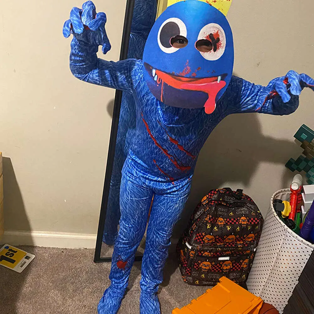 Huggy Costume Homemade Blue Fur Full Body Suit Adults/ Kids 