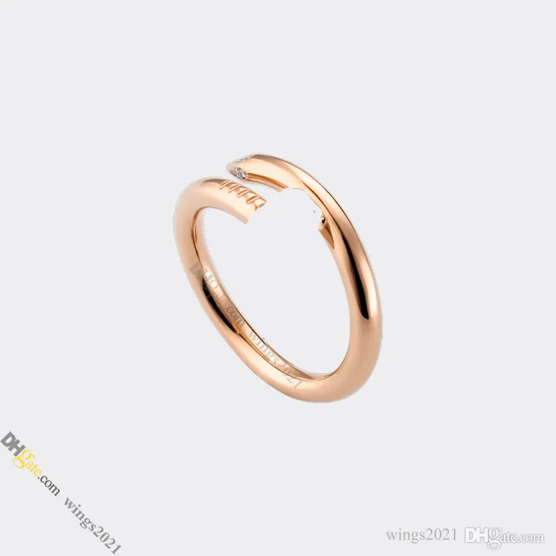 Designer de anel de unhas jóias para mulheres designer anel de diamante aço banhado a ouro nunca desaparecendo não-alérgico ouro/prata/ouro rosa; Loja
