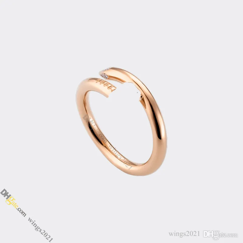 Bague à ongles de créateur, bijoux pour femmes, bague de créateur, bague en diamant, en acier plaqué or, ne se décolore jamais, non allergique, or/argent/or rose ; Magasin