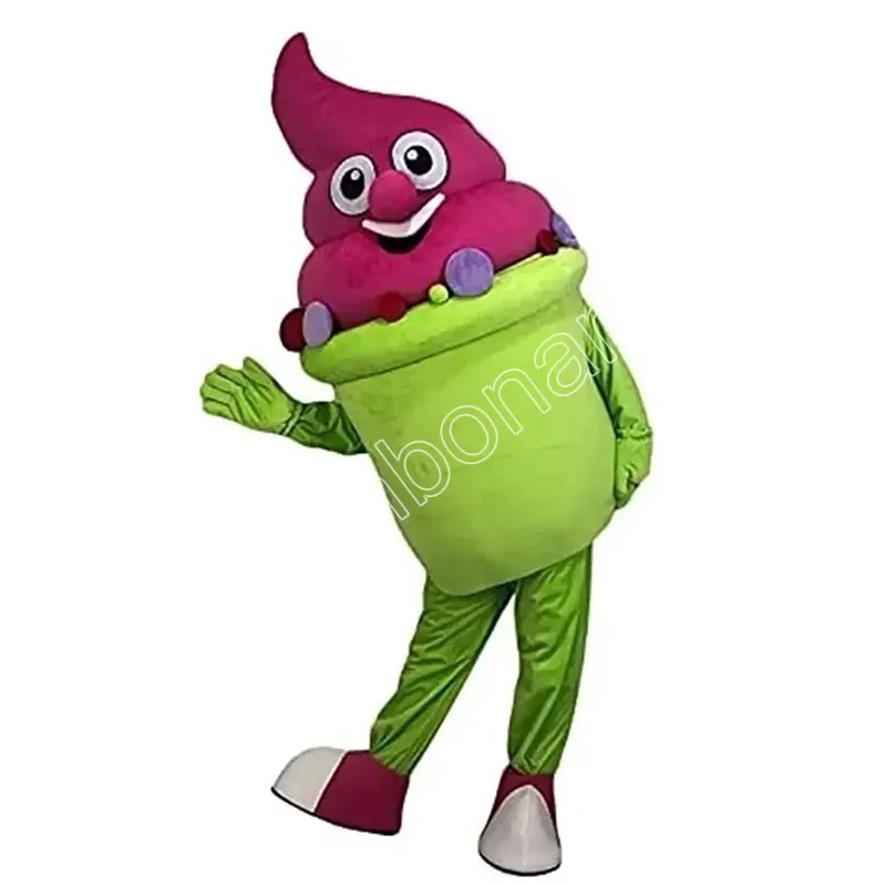 2024 Cute Ice Cream Mascot Costumes Halloween Cartoon Postacie strój Suit Suit na przyjęciu na zewnątrz UNISEX Reklamy Reklamy Ubrania reklamowe