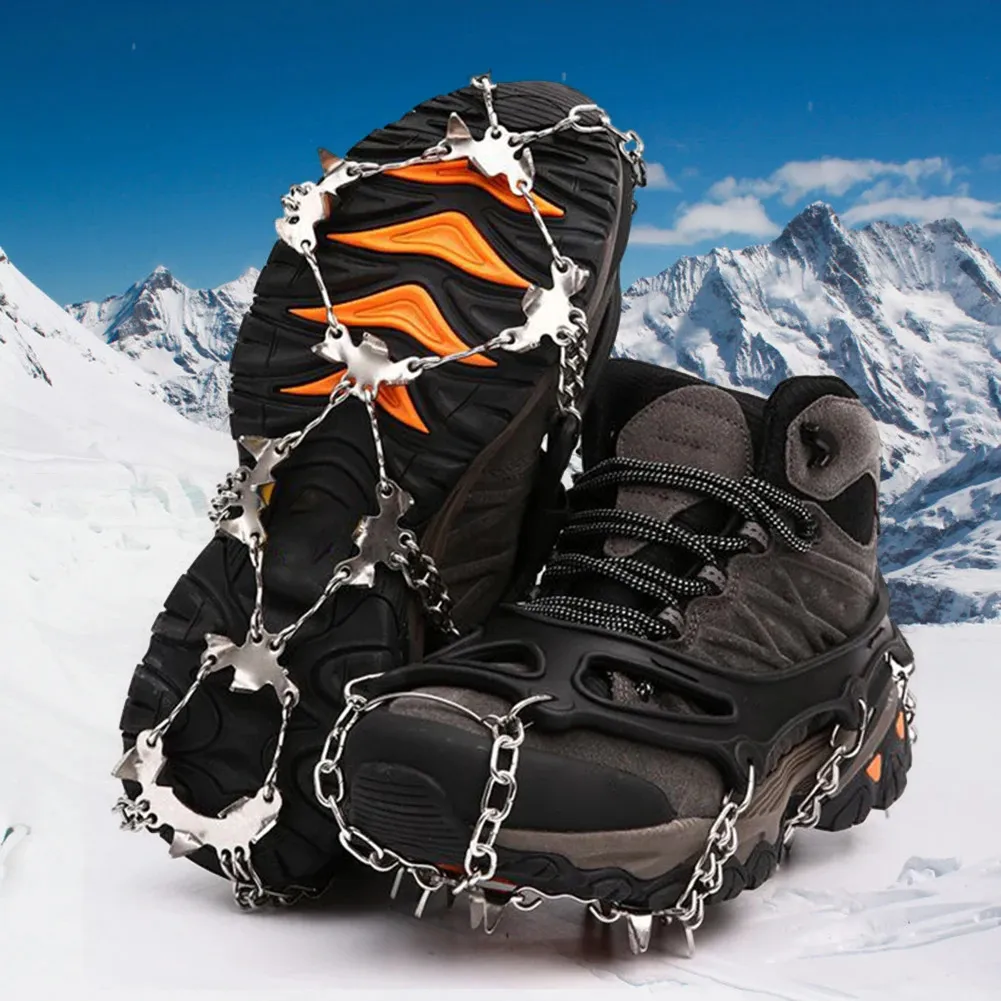 Ramponi da alpinismo 1 paio Ramponi da ghiaccio in acciaio inossidabile 24 denti Tacchetti da alpinismo con borsa per il trasporto Kit da arrampicata su ghiaccio per scarpe/scarponi/tacchi/scarpe da ginnastica 231021