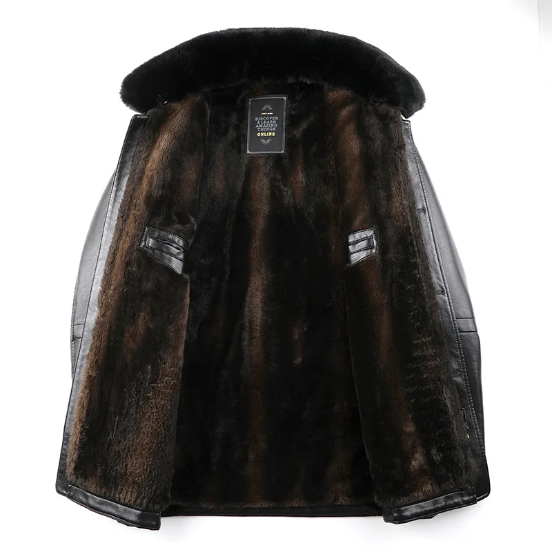 Mens Fur Jackets Leather Winter Coata Thicken Warm Fleece Fur Collar Outerwear Overcoat Faux Leather Windbreakers Wholesale 10pcs