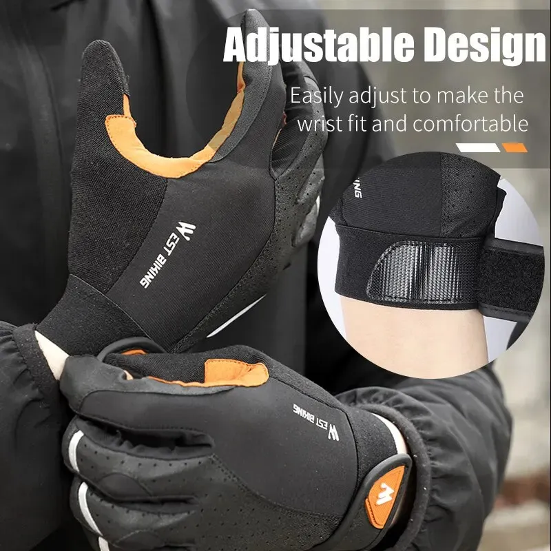 Breathable Full Finger Gloves For Bike Handlebars For Men And