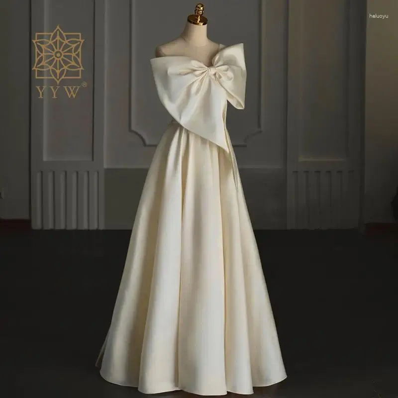 Partykleider Frauen Hochzeit Braut Kleid Eine Schulter Große Schleife Ballkleid Abendzeremonie Weibliche Feen Elegante Dame Erwachsene Geburtstag