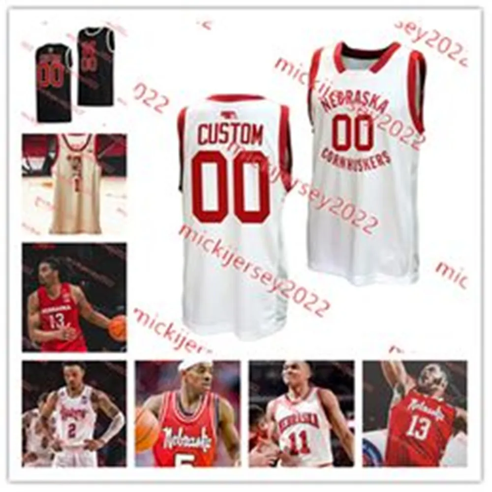 Brice Williams Nebraska Cornhuskers Jersey Ahron Ulis Jarron Coleman 11 Eli Rice 21 Matar Diop 24 Jeffrey Grace III Nebraska Jerseys Niestandardowe męskie męże