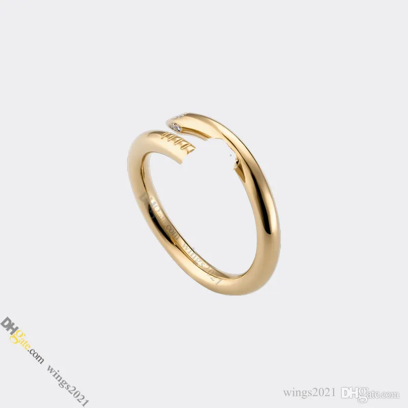 Pierścień do paznokci projektantka dla kobiet projektantka pierścienia pierścień diamentowy tytanowo stalowy złoto nigdy nie zanikają niealergiczne, złoto/srebrne/różowe złoto; Store/21417581