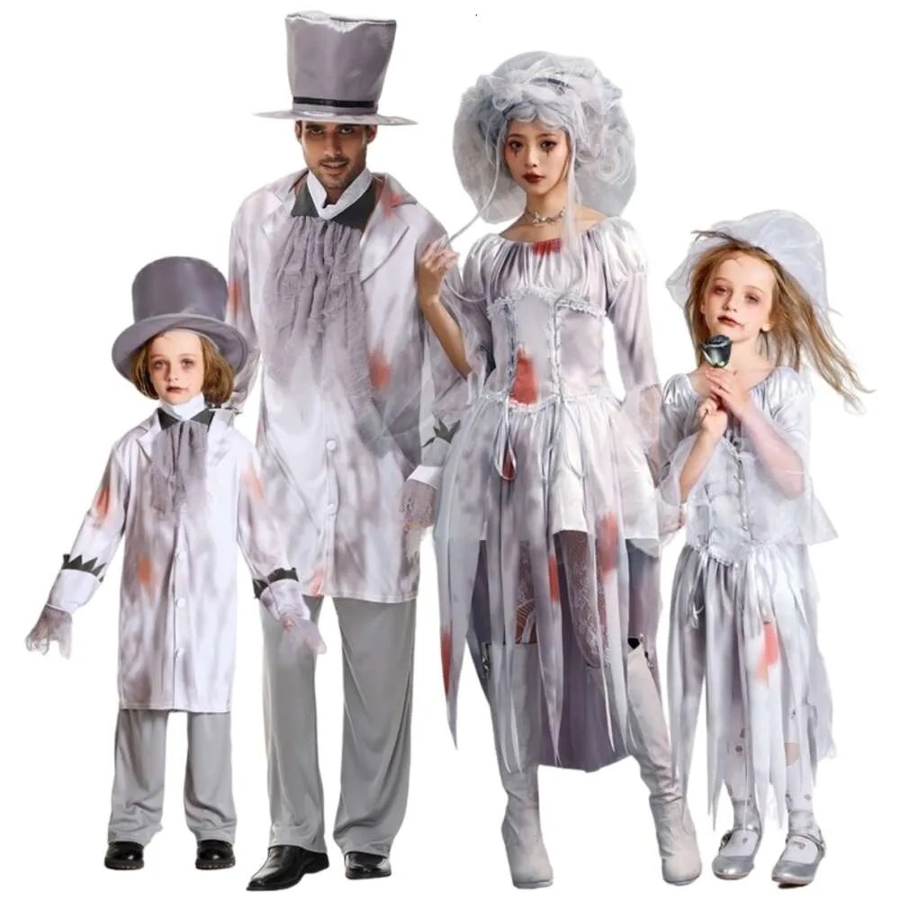 Halloween Costume Women Designer Cosplay Costume Halloween Costume Horror Waist Grey Vampire Bride Makeup Ball Cosplay Zombie Set