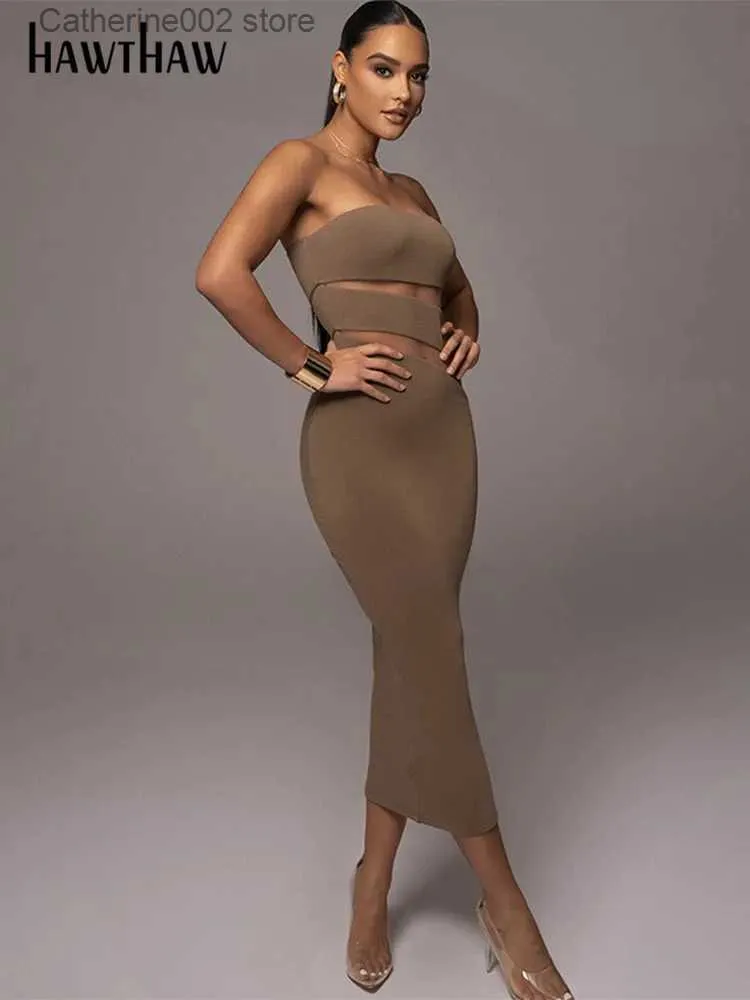brown strapless bodycon dress Brown Strapless Mini Dress
