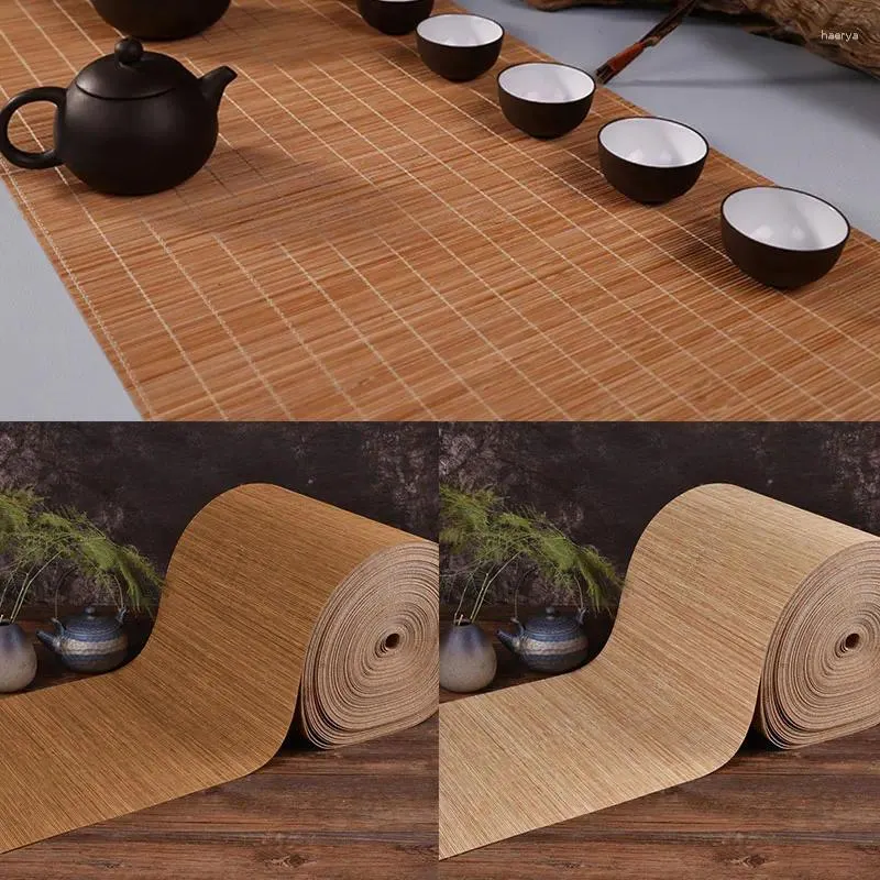 Tapis de Table, rideaux en bambou, chemin de thé naturel, décoration de maison, napperon de café, coussin isolant, accessoires de cérémonie