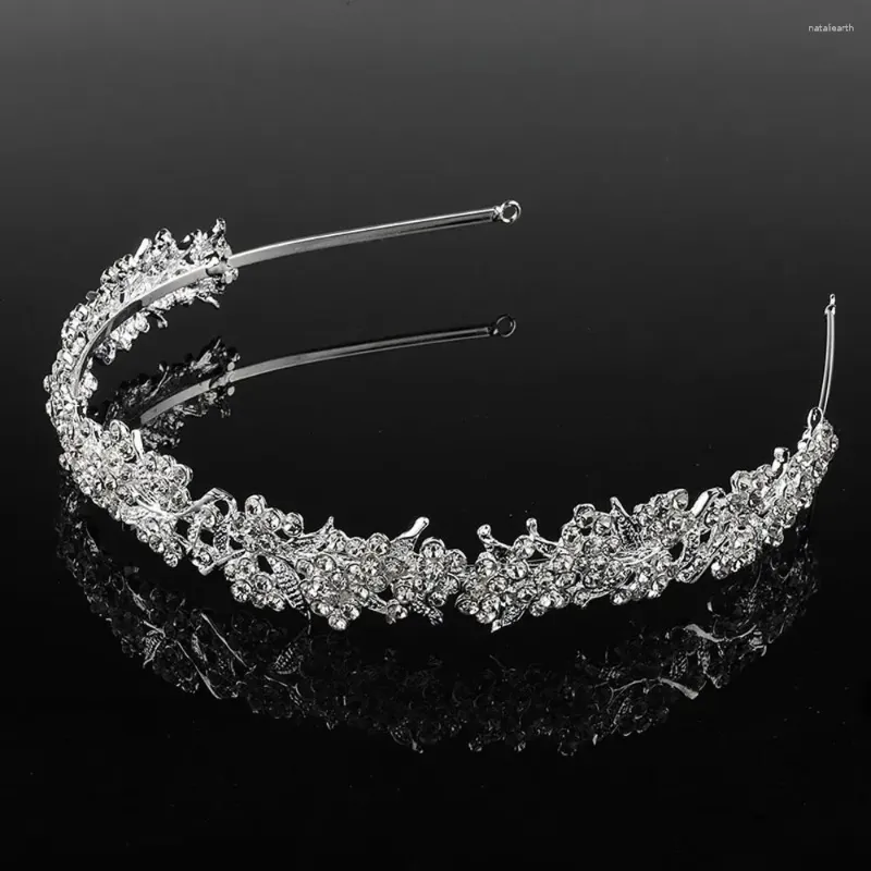 Hair Clips Women Fashion Bridal Full Crystal Leaf Rhinestone Jewelry Headband Girl's Tiara Accessories