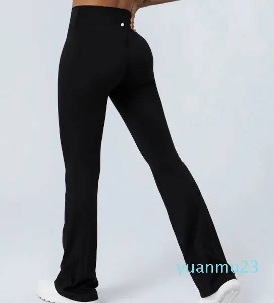 Bootcut yogabroek voor dames, workout-bootlegbroek met hoge taille en zakken, flare-werk