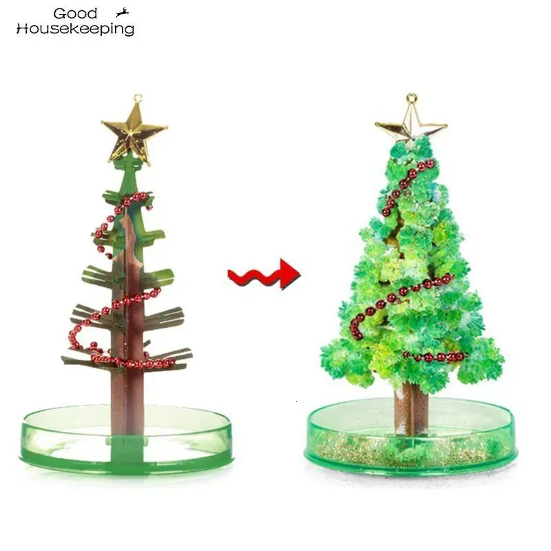 Decorações de Natal 3 tipos 14cm Árvore de crescimento mágico DIY Fun Xmas Gift Toy para adultos Crianças Home Festival Party Decor Props Mini 231023