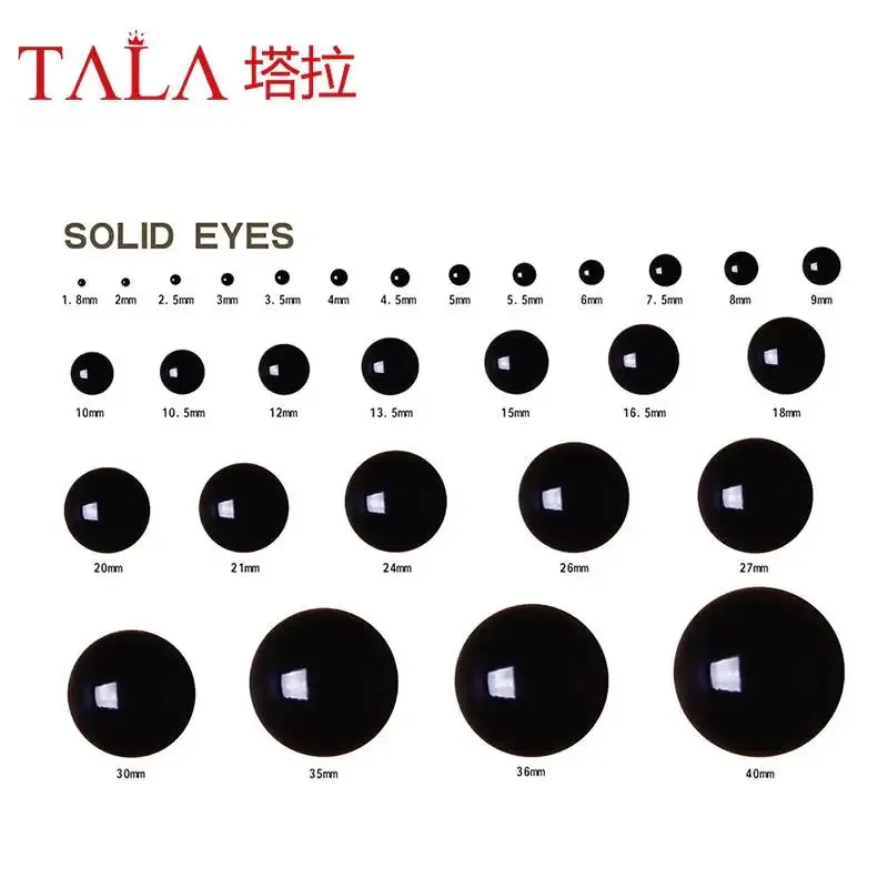 Doll House Accessories 4.5mm-24mm Safety Black Eyes Fit For Teddy Bear och andra fyllda djurdockor 50Parer/Lot 231023