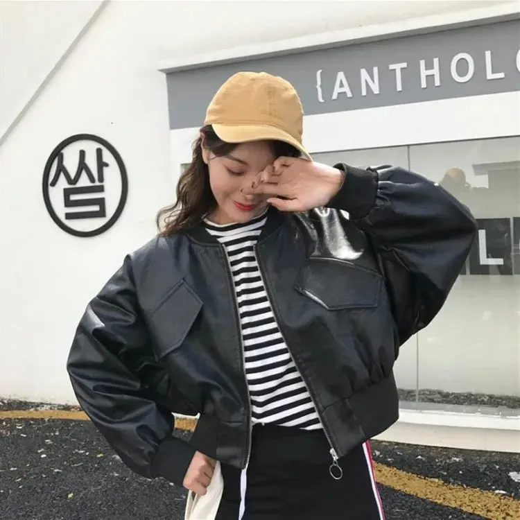 Leather bladed jacket korean fashion