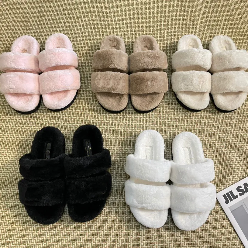 Lamb Brand Designer Cashmere Shearling Slippers Womenss Soft Wool