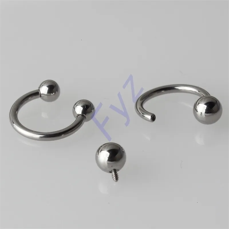 Stud G23 Internt tråd Boll Horseshoe Rings Piercing Ear Tragus Eyebrow Lip Ring Nose Hoop Septum Nipple Ring Smycken 231020