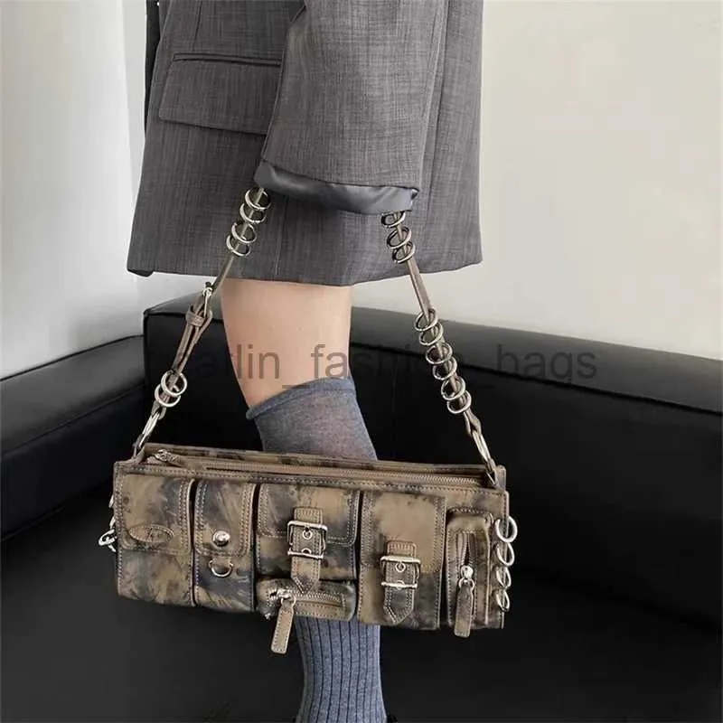 Shoulder Bags Vintage Gothic Soul Underarm Bag Women's Sling Bag Leater Rock Girls Zipper Wallet Cool Bag Women's Bag and Walletcatlin_fashion_bags