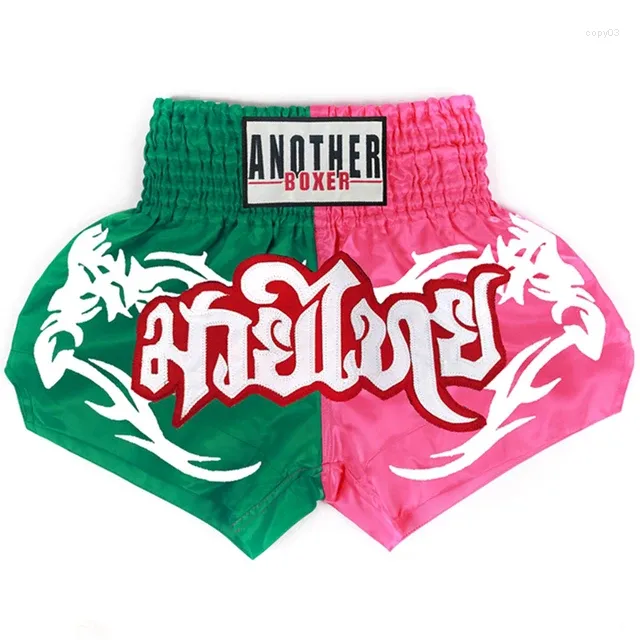 Herr shorts kickboxing barn 2023 muay thailändska män kvinnor satin kick boxning träning byxor gripande kampsport mma fight wear