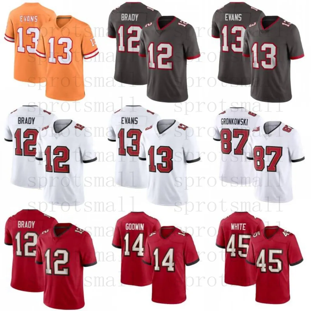 Anpassad Tom Brady Football Jersey Youth Baker Mayfield Mike Evans Devin White Chris Godwin Kyle Trask Antoine Winfield Jr. Lavonte Carlton David III Vita Vea Sterns