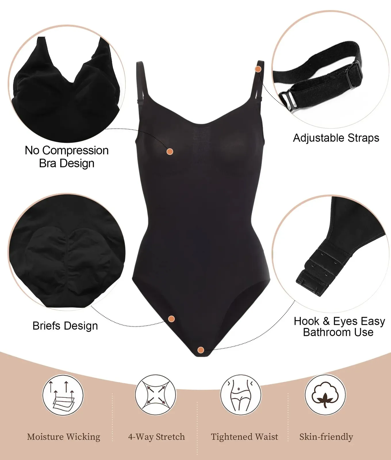 Mulheres Shapers Pop V Neck Spaghetti Strap Bodysuits Compressão Body Suits  Open Crotch Shapewear Slimming Shaper Smooth Out Bodysuit 231021 De $48,57