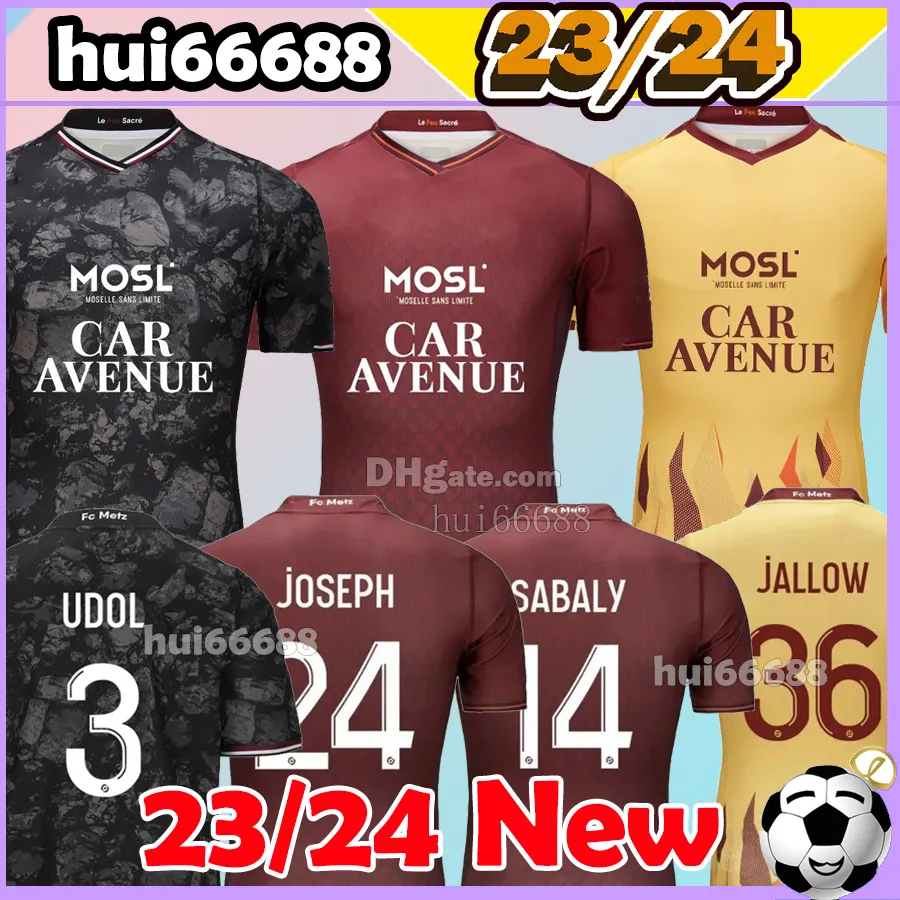 23/24 FC METZ maglie da calcio NIANE MIKAUTADZE VAGNER JALLOW ELISOR BOULAYA 2023 2024 ELISOR JOSEPH SABALY SABALY MAZIZ K. NDORAM DANLEY Maglia da calcio da uomo