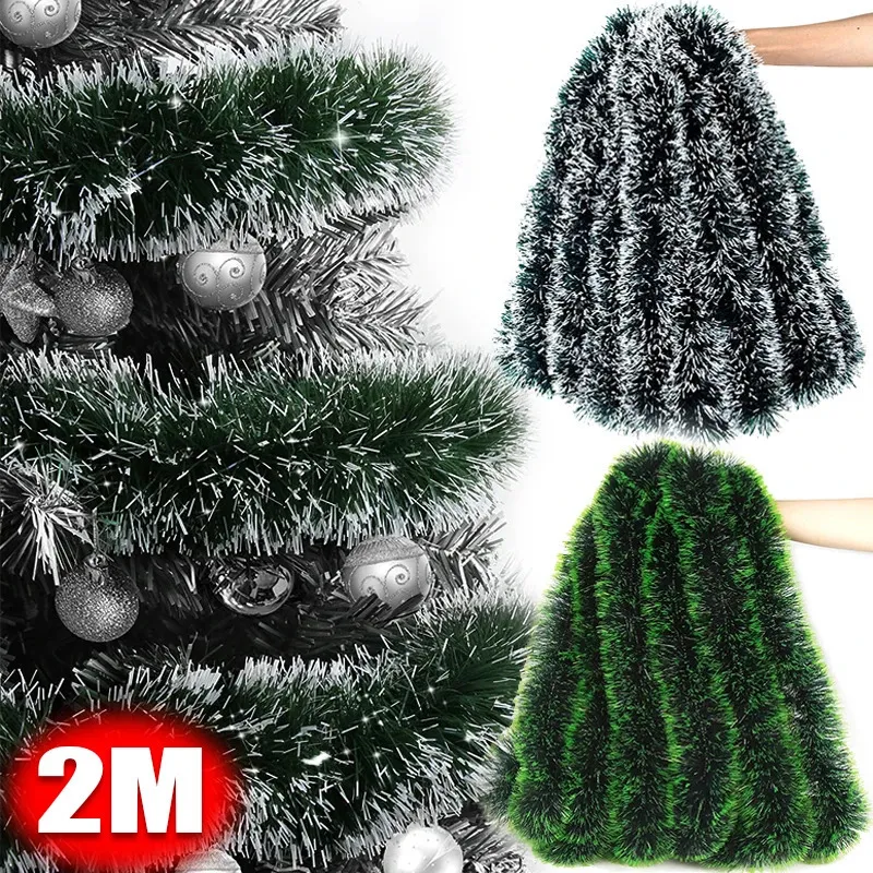 Dekoracje świąteczne 200 cm Wstążka Garland Xmas Folia Tree Pull Flower WISTBONS Ornamenty Zielona trzcina pucharowa Dekoracja przyjęcia weselnego 231023