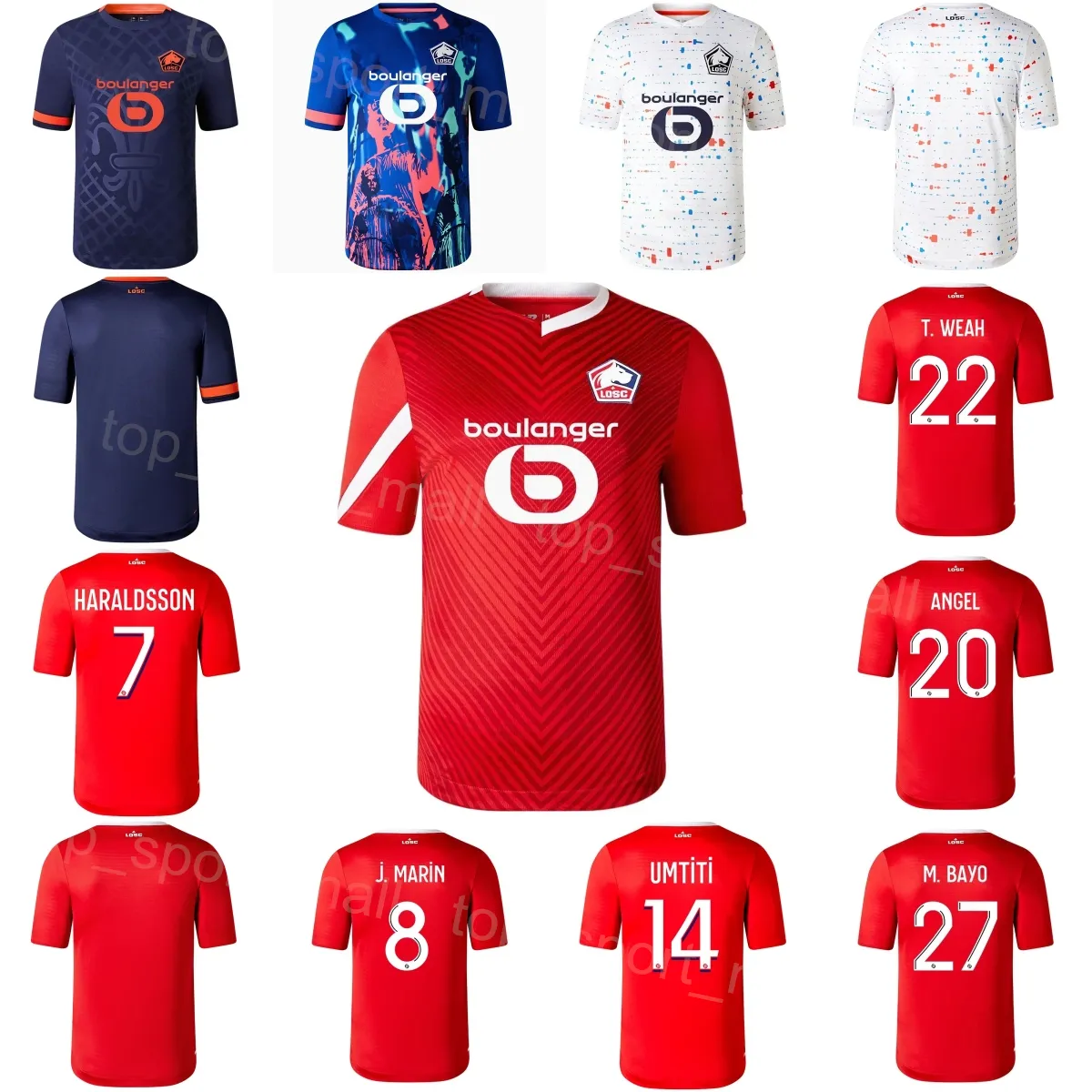 2023-24 Club Lille Soccer Jersey 21 Andre 9 David 18 Diakite 15 Yoro 12 Yazici 30 Chevalier 10 Cabella 8 Gomes 31 Ismaily 17 Cavaleiro 7 Haraldsson 축구 셔츠 키트