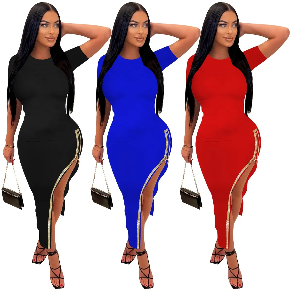 Frauen Casual Kleid Bodycon Sexy Streetwear Fashion Party Club Elegante Kleider Freies Schiff