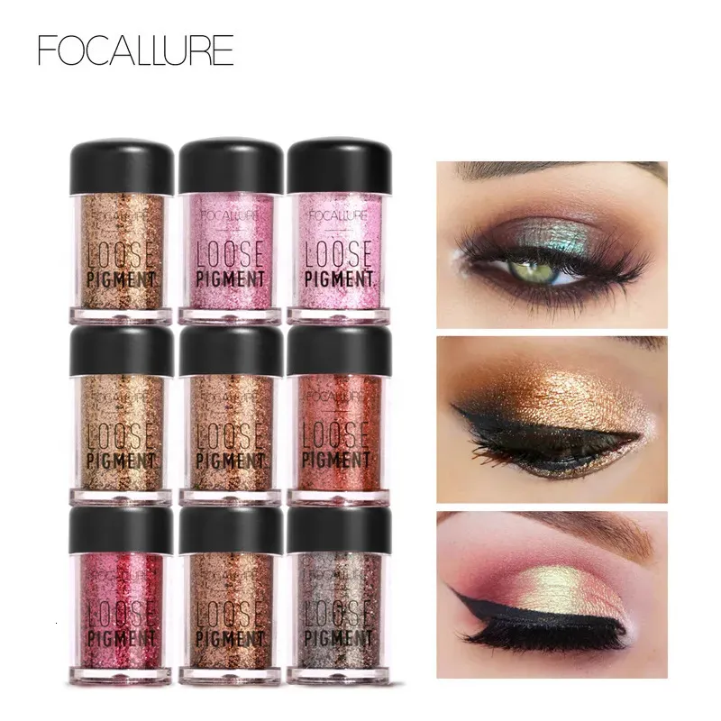 Eye Shadow FOCALLURE 18 Colors Glitter Liquid EyeShadow Shimmer Shine Diamond Brighten Pigment Eye Shadow Powder Makeup Cosmetics for Women 231023