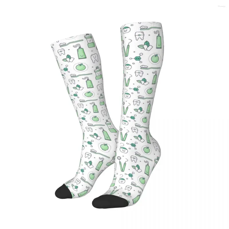 Chaussettes pour hommes heureux drôle femme été longue dentiste dents produit Super doux graphique exécutif toutes les saisons cadeaux merveilleux