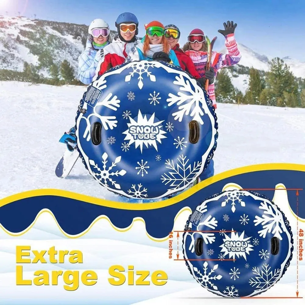 Snowboards Skis Snowflake Thicken Snow Tube Winter Inflatable Skiing Circle Inflatable Sled For Kids Snow Toy 231021