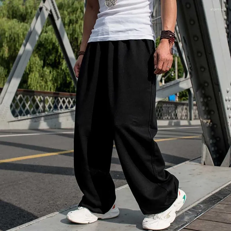 Herrbyxor män plus size hiphop sweatpants män casual harem joggers lösa baggy breda benbyxor streetwear svett