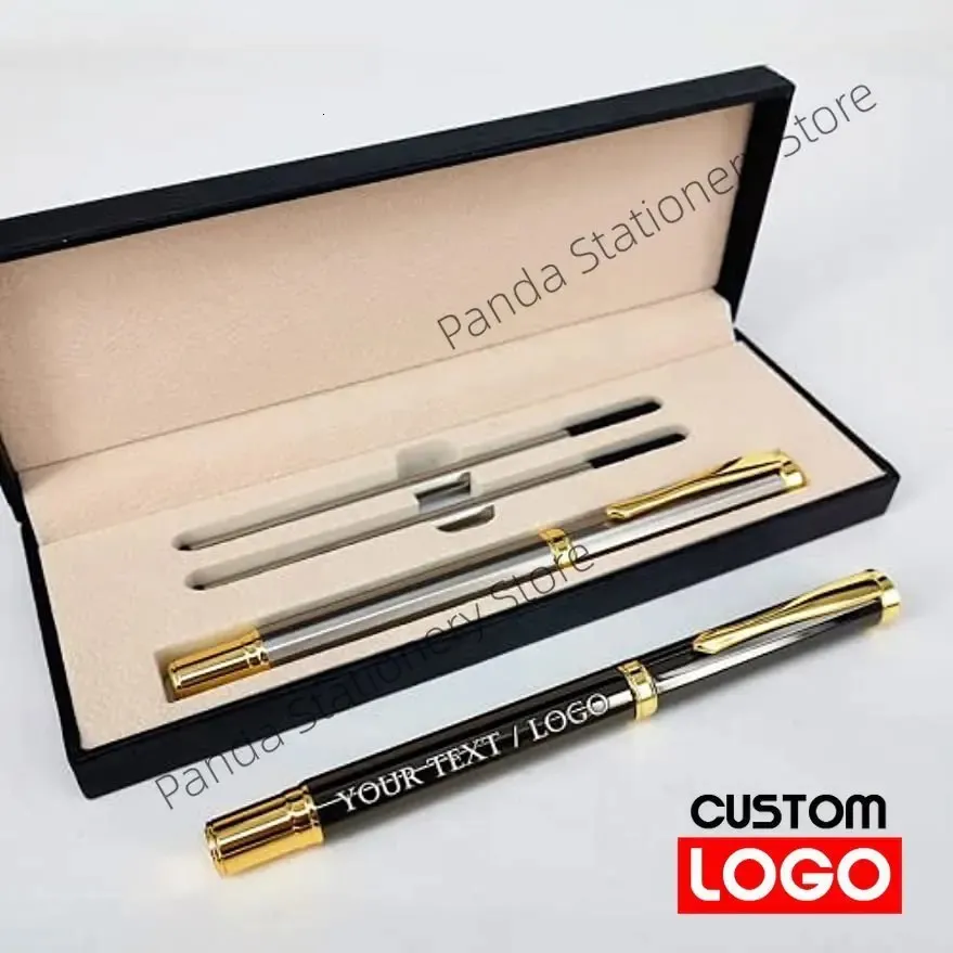 Bollpoint Pens Metal Pen Signature Laser Gravering Custom Text Gift Högkvalitativ kommersiell annons 231023