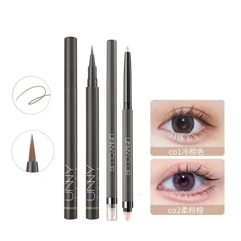 Ombretto UNNY Club Lying Silkworm Eyeliner Pen Glitter Matte Evidenziatore Matita liquida Liscio Asciugatura rapida Trucco di bellezza 231023