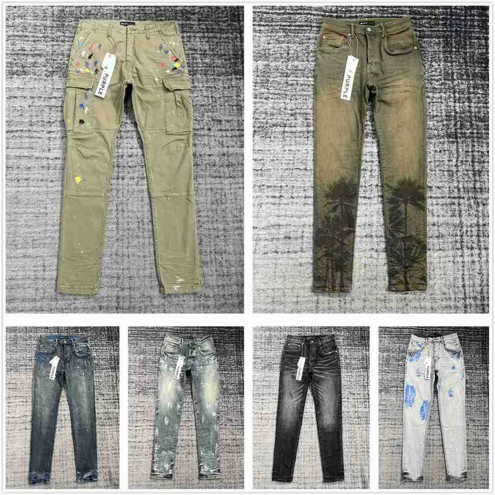 jeans pour hommes jeans violets jeans de marque pour hommes jeans pantalon de randonnée déchiré hip hop high street marque de mode pantalons vaqueros para hombre moto