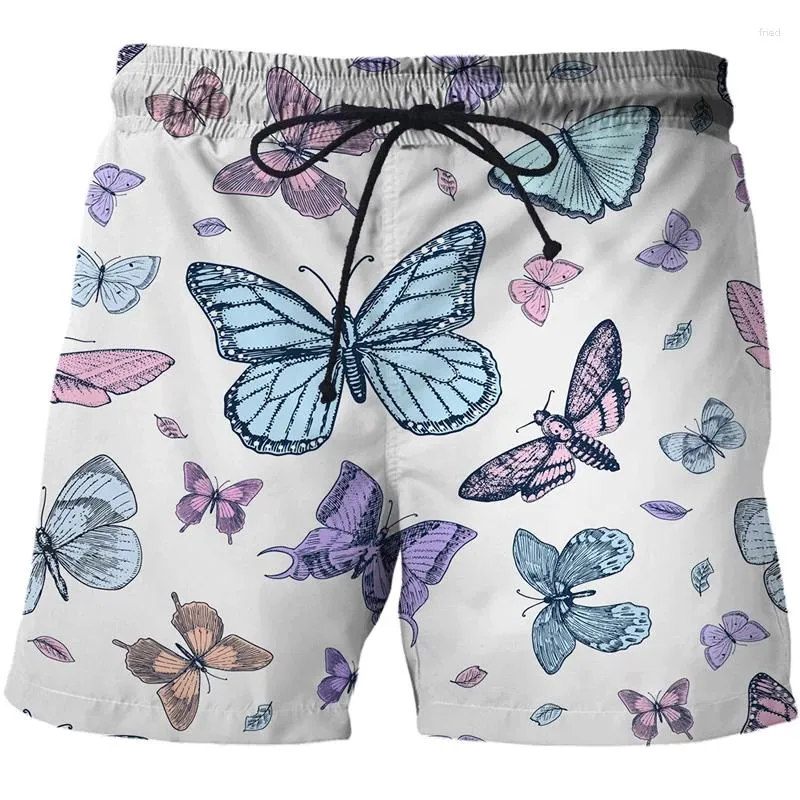 Shorts pour hommes surdimensionnés exquis dessin animé papillon mâle plage court Bermuda pour hommes pantalons de survêtement décontracté impression 3D été unisexe