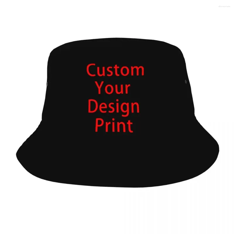 Berets Custom Your Design Print Unisex Bucket Hat Customized Summer Travel Beach Logo Printed Hats