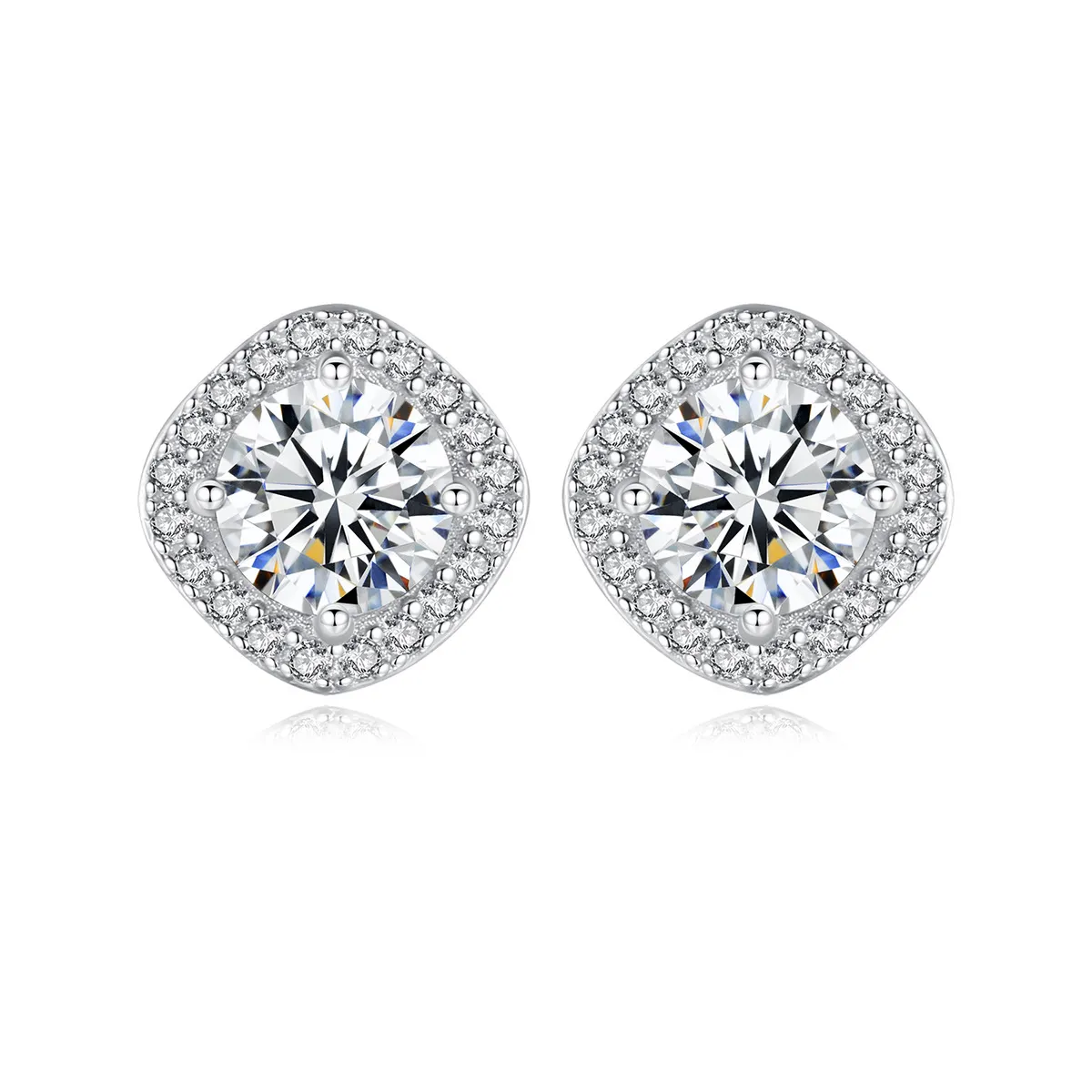 Joyería retro Moissanite Stud Mujeres Clásico Zircon Pendientes de alto grado Joyería para mujer Compromiso Boda Fiesta Regalo del día de San Valentín